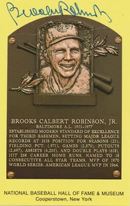 1992 Baseball Hall of Fame postcard signed by Brooks Calbert Robinson, Jr. - Picture 1 of 3
