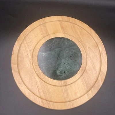 Alco Wood Cheese Serving Tray Board Platter W/ Marble Insert 12 1/2” -New ~ D1 - Image 1 of 4