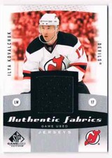 2010-11 SP GAME USED AUTHENTIC FABRICS ILYA KOVALCHUK JERSEY 1 COLOR CS NEW