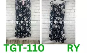 Women's Button-Front Printed Midi Skirt - Wild Fable, Black Floral, S - Picture 1 of 14