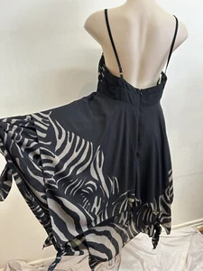 Bardot dress Size 14 Black Layers As new Used ones Zebra - Picture 1 of 24