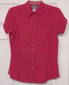 The North Face Stretchy Lightweight Button Front Active Wear Top Pink Sz M - Picture 1 of 5