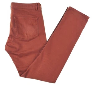 Pantalones de mezclilla elásticos ajustados rectos de cobre naranja cobre quemado The Kooples 30 x 32 - Imagen 1 de 8