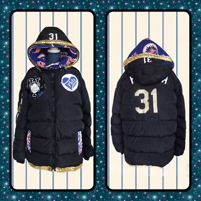 Women’s NEW YORK METS Double-hooded heavily insulated Winter coat-MIKE PIAZZA XL - Image 1 of 4
