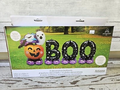 NUEVO AirLoonz Halloween Fantasma Murciélagos Calabaza BOO 4 Globos Decorativos Anagrama 115" Foto 1 de 4