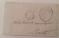 AGOSTO 1860 SICILIA lettera AGRIGENTO-LICATA+timbro GIRGENTI con fronde-R503
