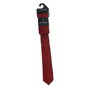 NWT Pierre Cardin Slim Tie And Square Handkerchief Red Polyester - Picture 1 of 6