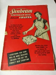 Sunbeam Controlled Heat Automatic Frypan - Antik 1953 Handbuch Rezept Kochbuch - Bild 1 von 3