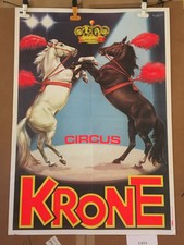 KRONE CIRCUS POSTER - HORSES AND CROWN - ORIGINAL 1-SHEET