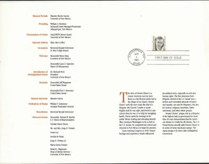 US 1991 DENNIS CHAVEZ FDC CEREMONY PROGRAM 2186 - Picture 1 of 2