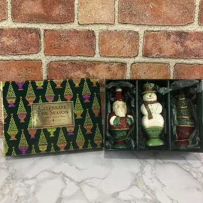 Christmas Topiary Candle Trio by The White Barn Candle Co. Santa Snowman Holiday - Image 1 of 4