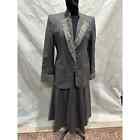 Vintage George Simonton Gray Wool Suit with Persian Lamb - Size 6