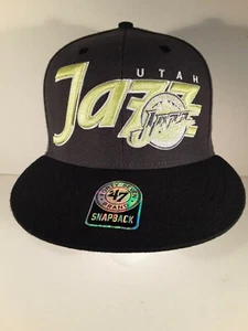 Utah Jazz Snapback Sombrero 47 Marca Gorra Gris Oscuro Madera Dura Clásicos NBA Nuevo - Imagen 1 de 9
