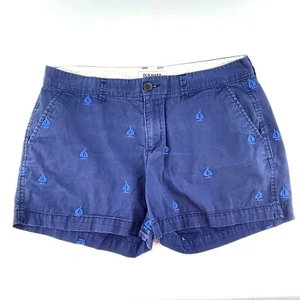 Pantalones cortos para mujer Old Navy azul marino bordados veleros chinos preppy talla 8 - Imagen 1 de 9