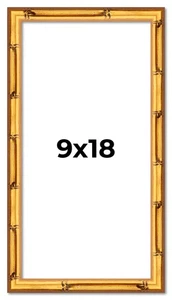 9x18 Frame Gold Bamboo Picture Frame Modern Photo Frame UV Acrylic, Acid Free - Picture 1 of 10