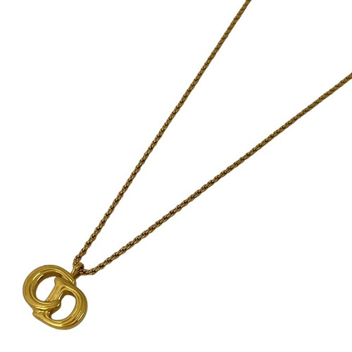 Collana Christian Dior Logo Collana CD Placcato Oro Donna