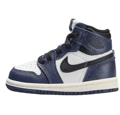 Jordan 1 Retro Alto OG Zapatos Bebé/Niño Pequeño (AZUL MARINO MEDIANOCHE/NEGRO-BLANCO-VELA) 4C Foto 1 de 4