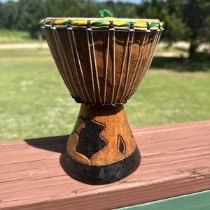Hand Made West African D'Jembe Drum Primitive - Picture 1 of 11