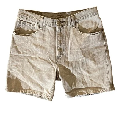 Shorts jeans masculino caimento solto Levi Strauss 569 cinza desgastado 34 cintura - Imagem 1 de 4