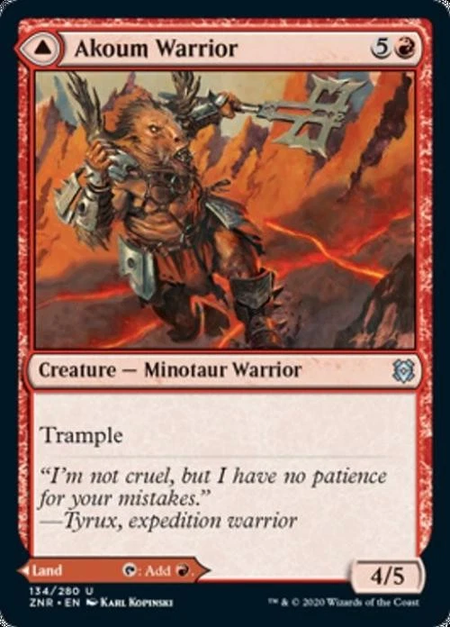 Akoum Warrior / Akoum Teeth - Light Play MTG Zendikar Rising - Image 1 of 1