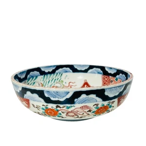 Vintage antike chinesische Imari handbemalte Porzellan schwere Servierschale - Bild 1 von 16