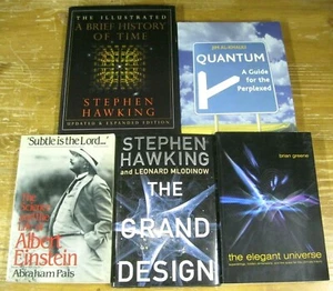 Stephen Hawking Brief History Time Illustrated Quantum Einstein 5 Books Pop Sci - Picture 1 of 8