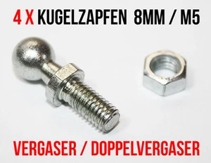4 x perni a sfera DIN 71803 - 8 mm M5 barre gas carburatore doppio carburatore cavo gas - Foto 1 di 1