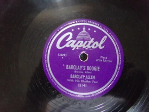 Barclay Allen Green Eyes/Barclay's Boogie Capitol 15141 piano with rhythm 78 rpm - Picture 1 of 2