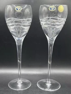 2 Vintage Bohemian Crystal Wine Glasses/Goblets 11” Tall - Picture 1 of 17