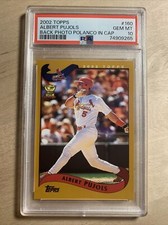 NEW slab! 2002 Topps Albert Pujols  PSA 10 GEM MINT Low POP RARE 2nd Year Error