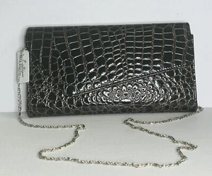 Brown Fold-over Magnetic Flap Convertible Handbag Clutch w/ Removable Slim Strap - Picture 1 of 10