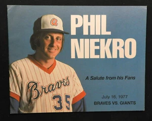 1977 Phil Niekro Atlanta Braves Baseball Fan Night Program - Picture 1 of 2