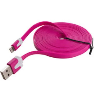 10ft flat noodle usb data charger Cable for iPhone X 8 7 6 plus 5s c iPod Touch - Picture 1 of 22