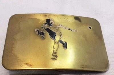 Vintage Tennis Olympics Great American Chicago Belt Buckle Co- All Brass Unisex - Image 1 of 4