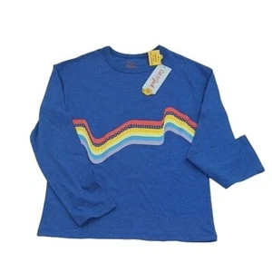 Cat & Jack T Shirt Boys Size Small Long Sleeve Sensory Friendly Tagless Blue - Picture 1 of 5