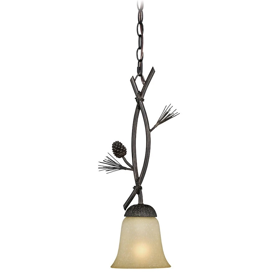 Vaxcel Sierra 1 Light Mini Pendant, Black Walnut/CrÃ¨me Cognac - P0201 - Image 1 of 1
