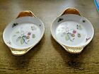 2 ROYAL WORCESTER PRETTY EVESHAM GILT HANDLE OVAL OVEN TO TABLE SERVING DISHES
