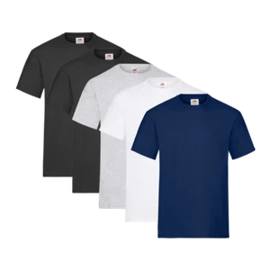 Pack 5 Camisetas Fruit Of The Loom Heavy T - 2 Negro/1 Gris/1 Blanco/1 Marino - Imagen 1 de 17