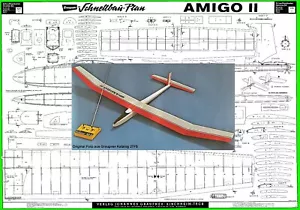 Graupner Model Airplane Plans (RC): AMIGO II 80" Wingspan Glider/Sailplane - Picture 1 of 5