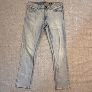 Volcom Vorta Slim Straight Denim Jeans Light Wash Size 32x30 - Picture 1 of 14