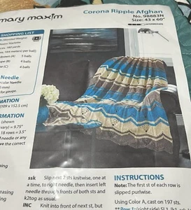 Mary Maxim Corona knitted Ripple Afghan pattern - Picture 1 of 1