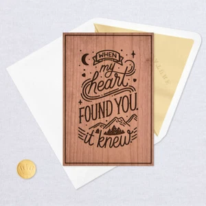 Hallmark Anniversary Card by Signature ~ When my Heart Found YOU Wood Sign Decor - Picture 1 of 2