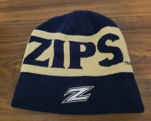 University Of Akron Zips Athletics Adidas Beanie Blue and Gold Nice Condition - Picture 1 of 10