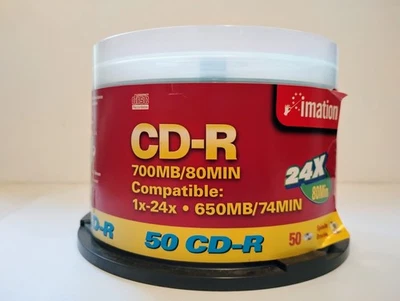 Imation CD-R - NEW - Recordable CDs -700MB/80MIN 24x - 50 pack - Image 1 of 3