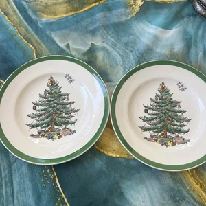 Spode Christmas Tree Bread & Butter Plate 6.5” England S3324-G Holiday # 7 & 14 - Picture 1 of 6