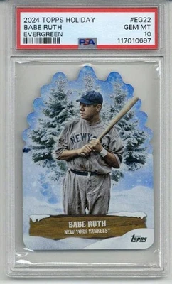 2024 TOPPS HOLIDAY EVERGREEN #EG22 BABE RUTH YANKEES PSA 10 LOW POP VERY RARE - Image 1 of 2
