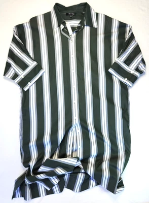 Madewell 超大领条纹中长衬衫舒适连衣裙 dolman sl 全新带标签 S — 第 1/4 张图片