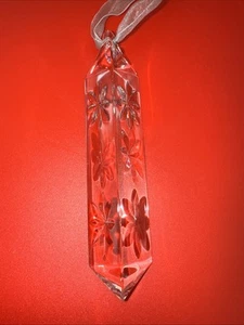 Vintage 2001 Waterford Crystal Floral/Star Prism Ornament in Bag and Box 5.75" - Picture 1 of 6