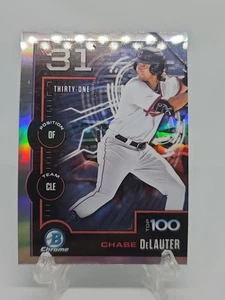 2025 Bowman Chrome BTP-31 CHASE DELAUTER Guardiani Bowman Scouts Top 100 - Foto 1 di 2