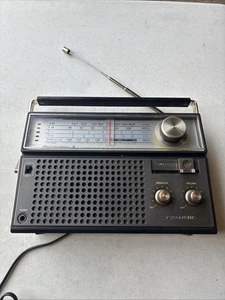 Vintage Realistic Portavision 5 Portable Radio AM/FM 11" X 9" Black Tested Works - Picture 1 of 10